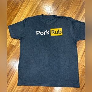 Men’s funny shirts with a play on words “pork rub”